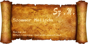 Szommer Melinda névjegykártya